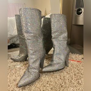 Steven glitter slouch boots